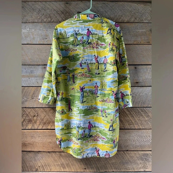 Vintage Nick and Nora 100% Cotton Nightgown Rare Print Golfers Women’s S/M PJs - Picture 3 of 12